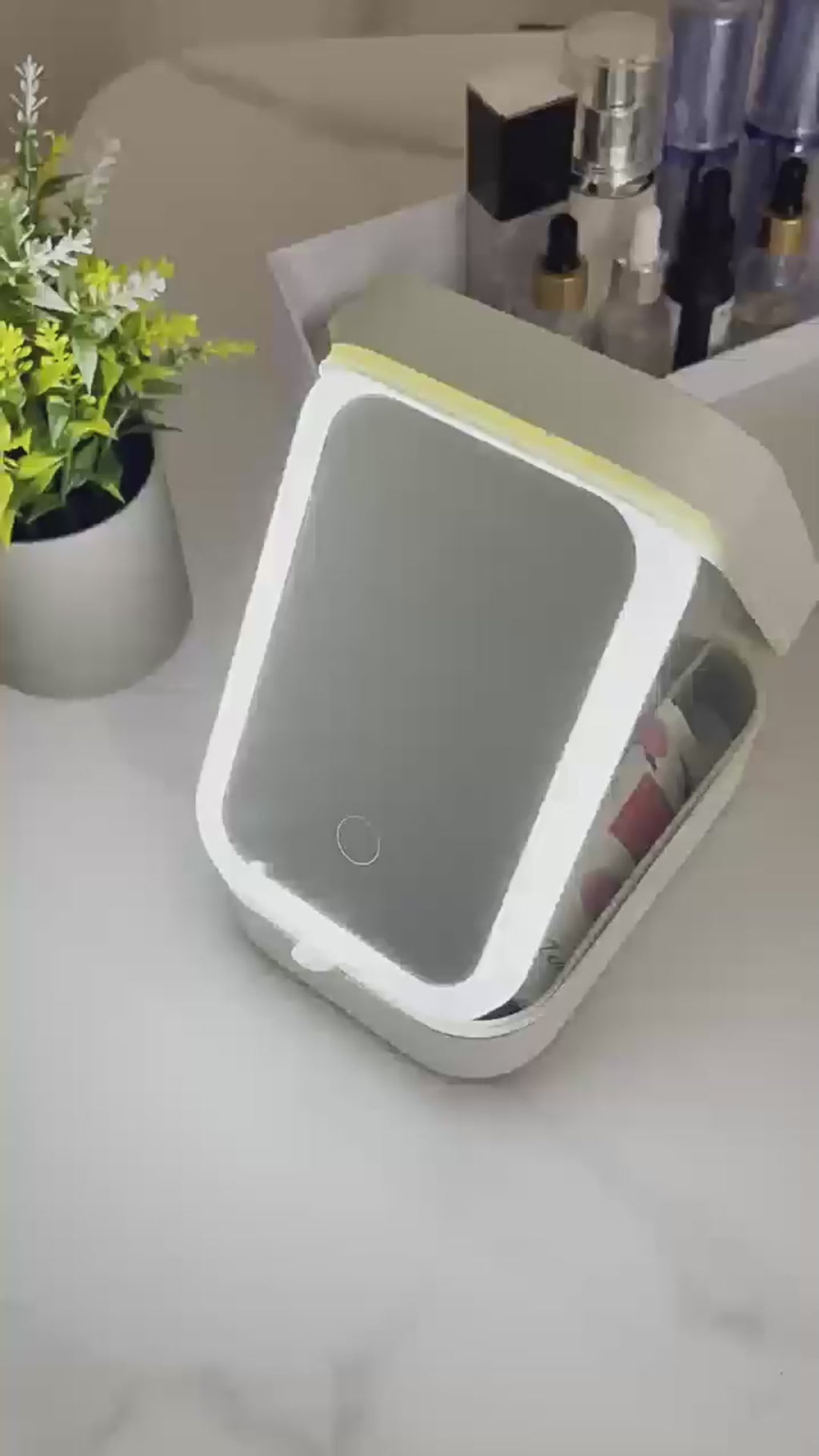 LED Makeup Mirror Storage Box